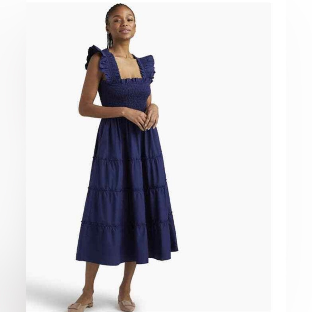 Hill House Ellie Nap Dress- Navy Poplin